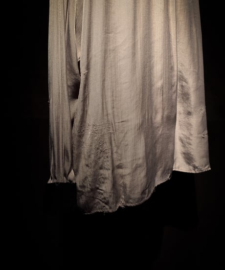 Faded Two-Tone Distressed Rayon Shirt