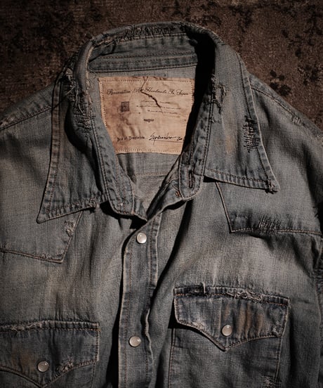 Faded Western Denim Repair Shirt