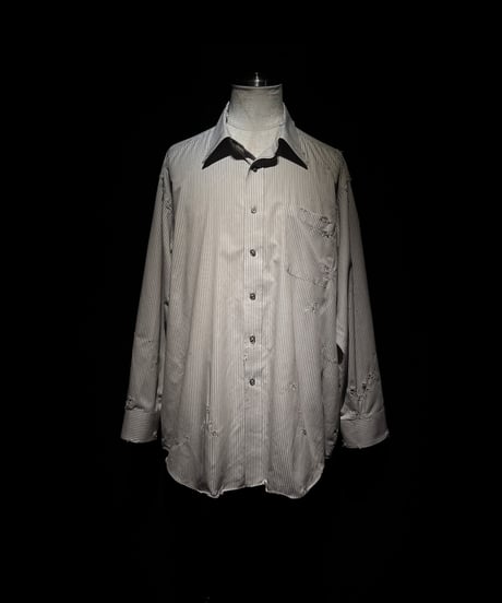 Distressed Pinstripe damage Shirt