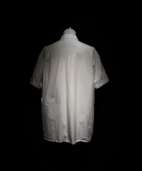 Short Sleeve Open Collar Shirt - White