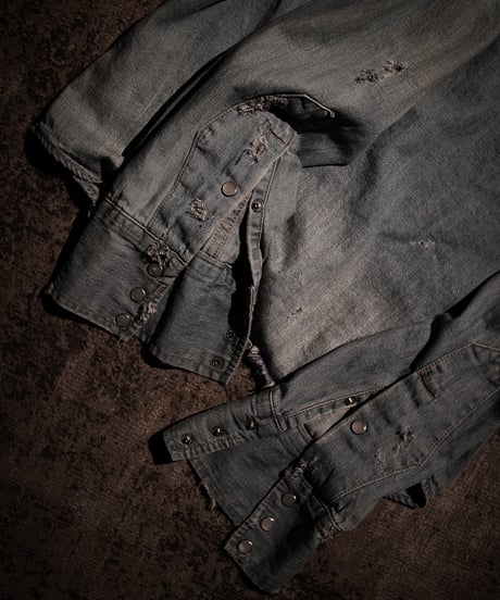 Faded Western Denim Repair Shirt