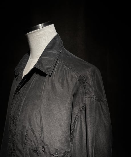 Vintage damage Distressed Silk Shirt - Old Black