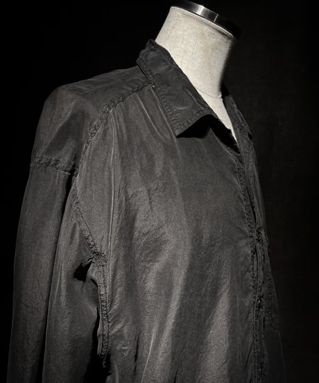 Vintage damage Distressed Silk Shirt - Old Black
