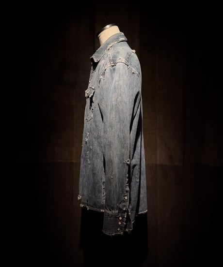 Faded Archive Distressed Western Denim Shirt