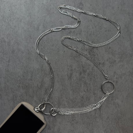📮￤ALLｽﾃﾝﾚｽ 2line ｽﾏﾎｼｮﾙﾀﾞｰ(Silver)