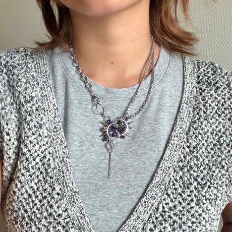 【10/15まで限定販売】  Éliane Necklace『Purple×Night Black 』