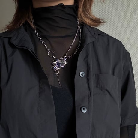 【10/15まで限定販売】  Éliane Necklace『Purple×Night Black 』