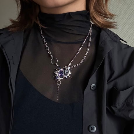 【10/15まで限定販売】  Éliane Necklace『Purple×Night Black 』