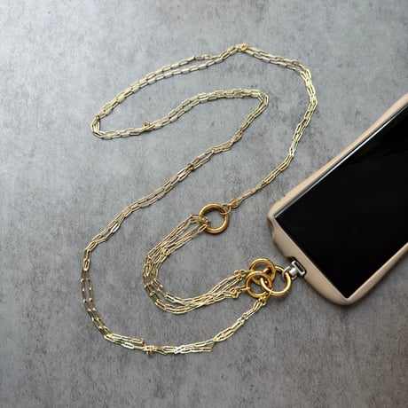 📮￤ALLｽﾃﾝﾚｽ 2line ｽﾏﾎｼｮﾙﾀﾞｰ(Gold)