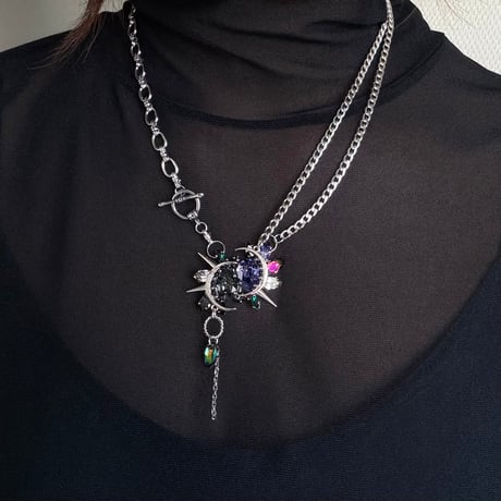 Éliane Necklace『Dragon Black×Purple』