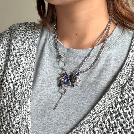 【10/15まで限定販売】  Éliane Necklace『Purple×Night Black 』