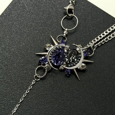 【10/15まで限定販売】  Éliane Necklace『Purple×Night Black 』