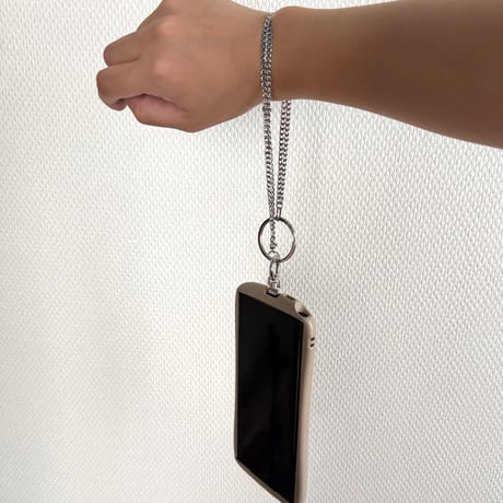 📮￤ALLｽﾃﾝﾚｽ 2line ｽﾏﾎｼｮﾙﾀﾞｰ(Silver)