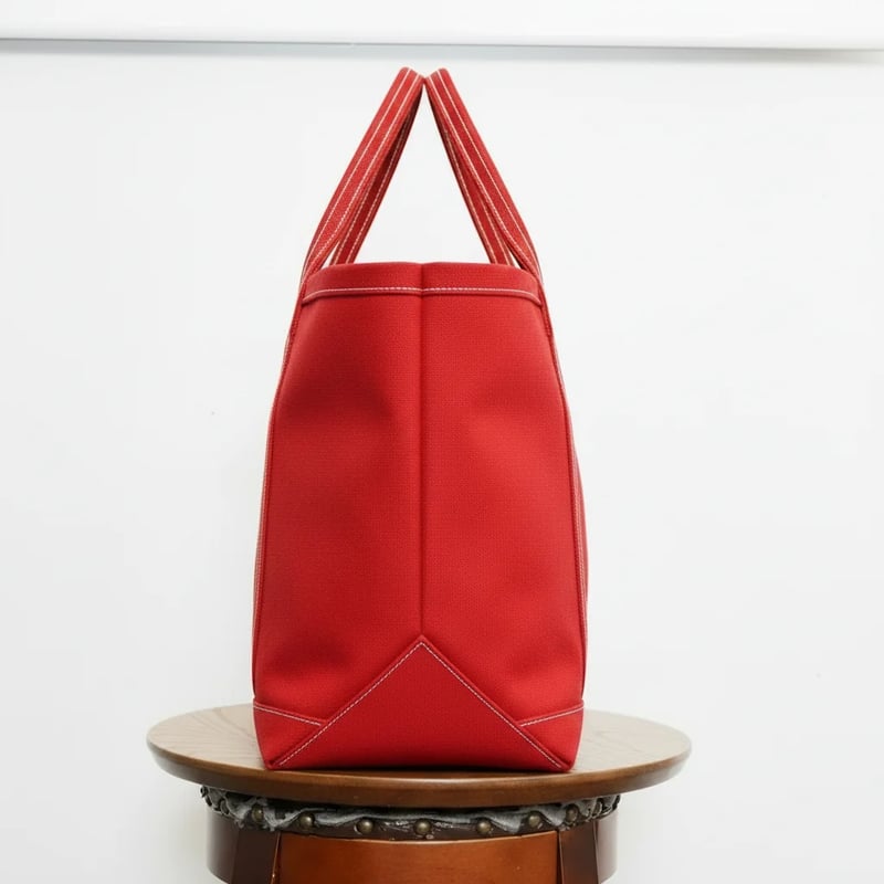 極厚4号帆布 ハンドメイド トートバッグ レッド｜100年愛せるタフな極