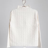 【albino】 ラダー×リブニット切り替えボトルネックニットソー