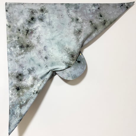 90cm Carré／【一点もの】手染め 月虹Gray スカーフキャップ90cm角