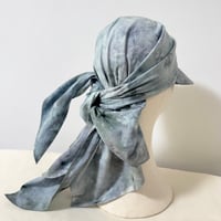 90cm Carré／【一点もの】手染め 月虹Gray スカーフキャップ90cm角