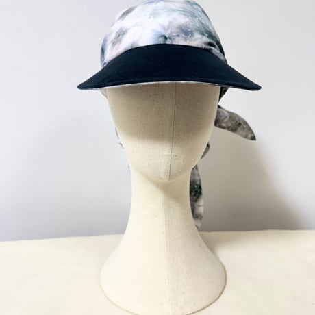 70cm Carré／【一点もの】手染め 月虹モノクローム スカーフキャップ70cm角