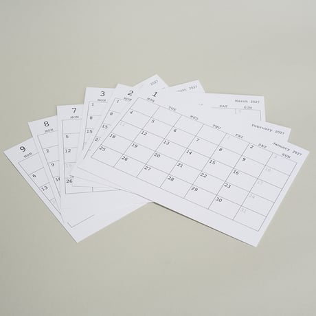 CLIP STAND DESKTOP CALENDAR 02(2027年度版1月始まり)