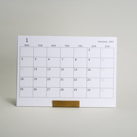 CLIP STAND DESKTOP CALENDAR 02(2027年度版1月始まり)