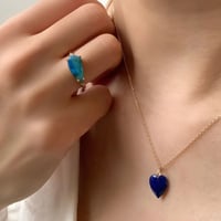 ラピスラズリのハートシェイプネックレス