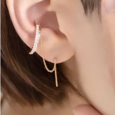 イヤカフチェーンピアス