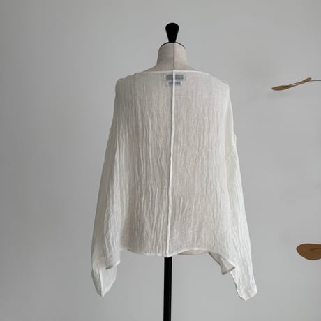 LINEN VOILE GAUZE PULLOVER / WHITE