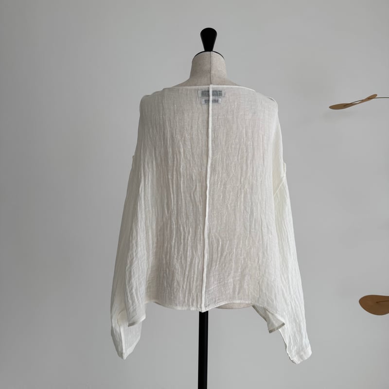 LINEN VOILE GAUZE PULLOVER / WHITE | ARGUE