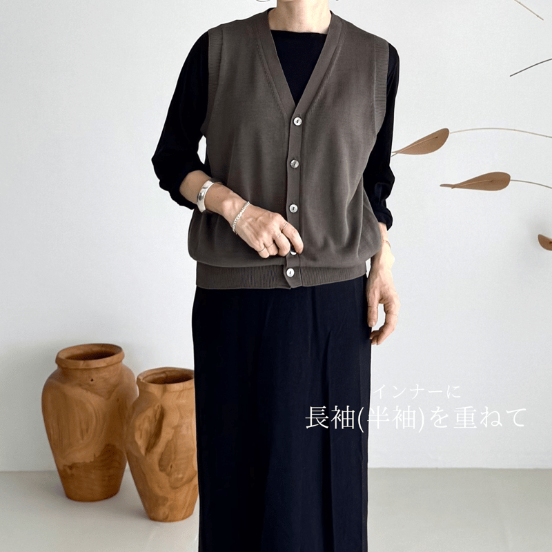 V-NECK KNIT VEST / CHARCOAL | ARGUE