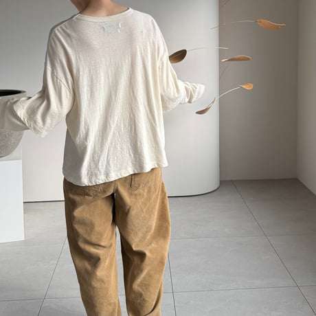 RAW MELANGE COTTON JERSEY   Layered Long T-shirt　【ECRU】