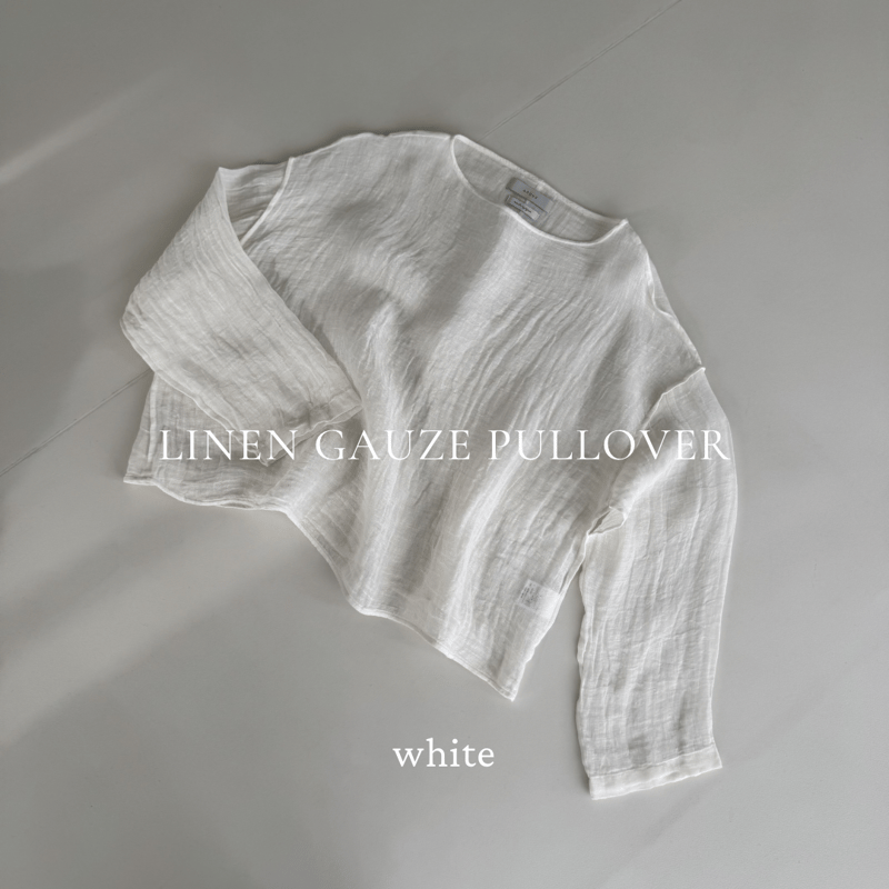 LINEN VOILE GAUZE PULLOVER / WHITE | ARGUE