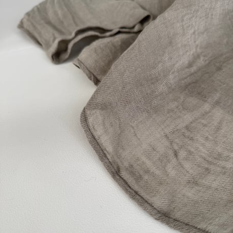 LINEN VOILE GAUZE PULLOVER / DARK-BEIGE