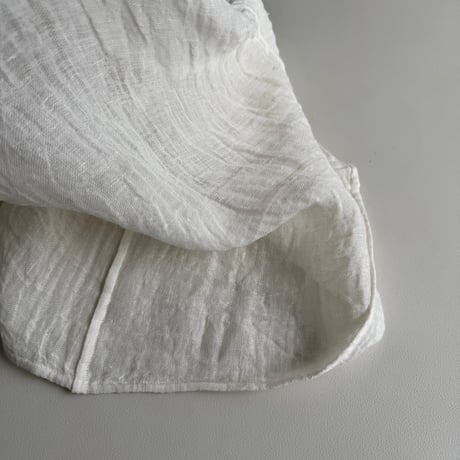 LINEN VOILE GAUZE PULLOVER / WHITE