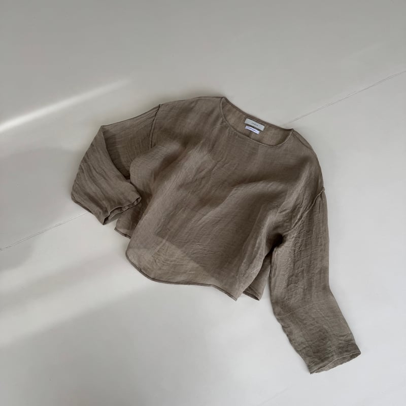 LINEN VOILE GAUZE PULLOVER / DARK-BEIGE | ARGUE