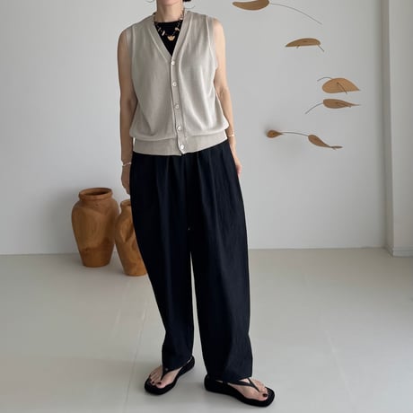 V-NECK KNIT VEST / GRAGE