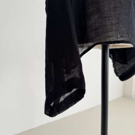 LINEN VOILE GAUZE PULLOVER / BLACK