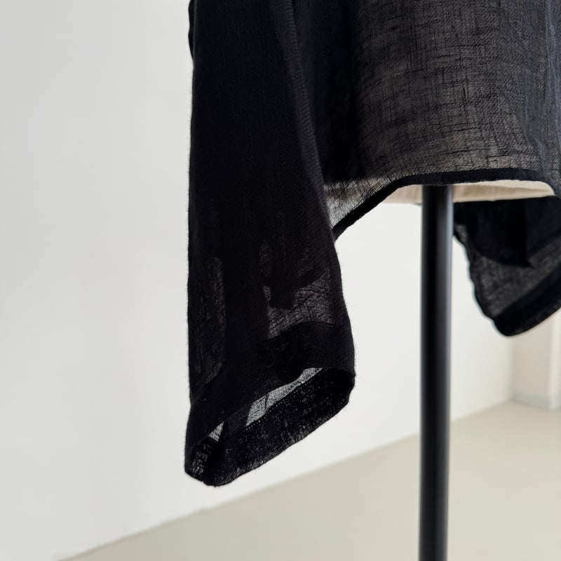 LINEN VOILE GAUZE PULLOVER / BLACK | ARGUE