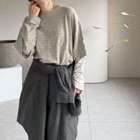 RAW MELANGE COTTON JERSEY   Layered Long T-shirt  【MOKU-GRAY】