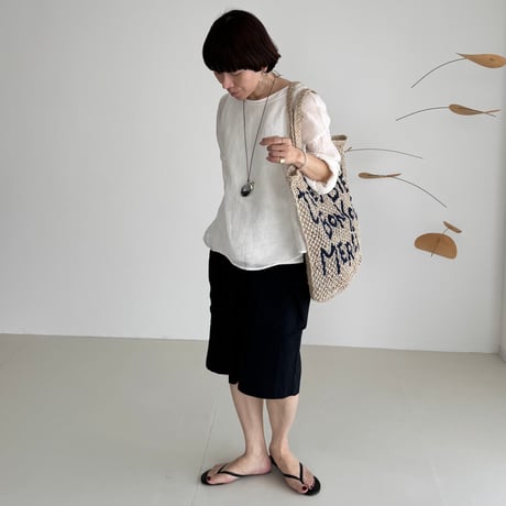LINEN VOILE GAUZE PULLOVER / WHITE