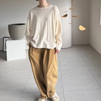 RAW MELANGE COTTON JERSEY   Layered Long T-shirt　【ECRU】