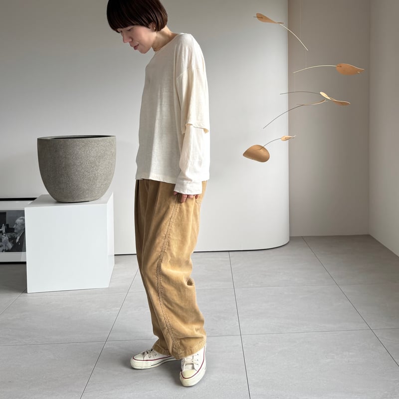 RAW MELANGE COTTON JERSEY Layered Long T-shirt 【ECRU】 | ARGUE