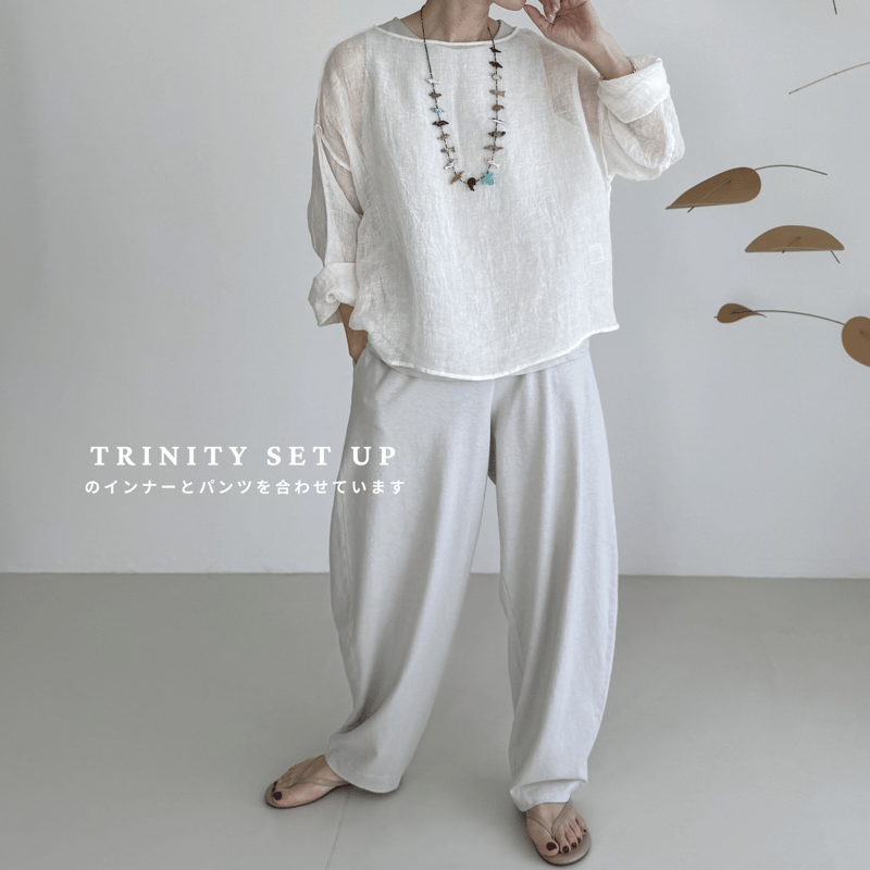 LINEN VOILE GAUZE PULLOVER / WHITE | ARGUE