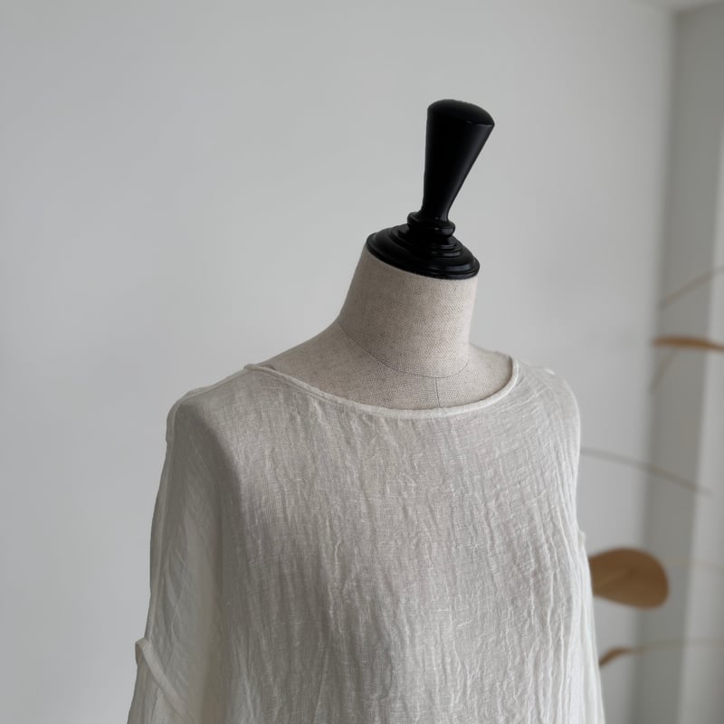 LINEN VOILE GAUZE PULLOVER / WHITE | ARGUE