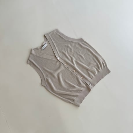 V-NECK KNIT VEST / GRAGE