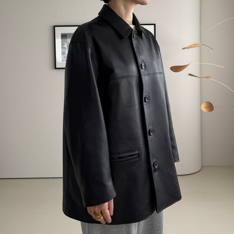 SHEEP LEATHER CAR COAT(produced by.creative clan)