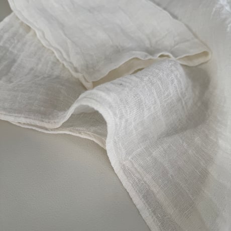 LINEN VOILE GAUZE PULLOVER / WHITE