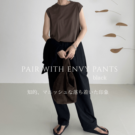 SUVIN GIZA PREMIUM POISE TANK TOP/OLIVE BROWN