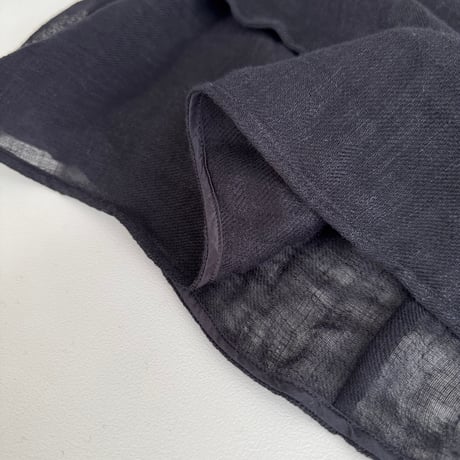 LINEN VOILE GAUZE PULLOVER / BLACK