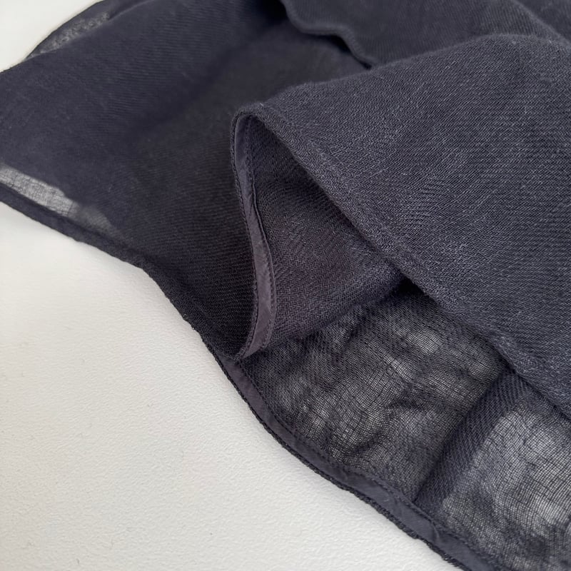 LINEN VOILE GAUZE PULLOVER / BLACK | ARGUE