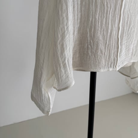 LINEN VOILE GAUZE PULLOVER / WHITE